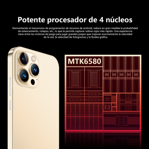 Teléfono Inteligente Barato I14 Pro 6.52 Pulgadas Ram2gb Y Rom16gb Blanco