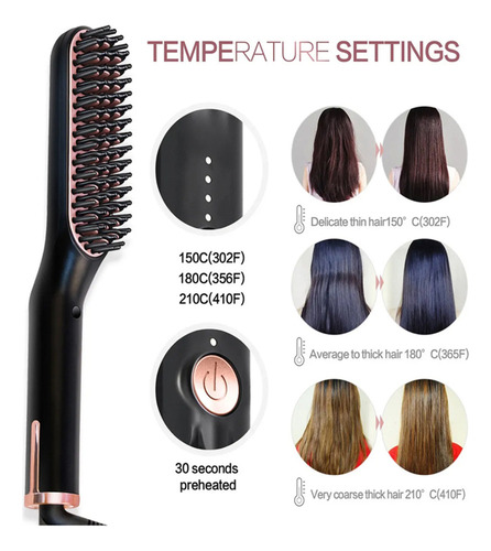 Alisador De Cabelo Pente Aquecedor Beard Straightener