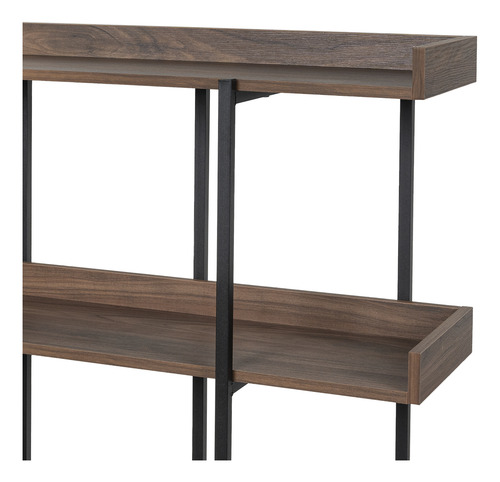 Librero Moderno Alto De 3 Niveles Librero Organizador Color Toscana / Negro