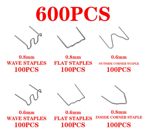 600 Grapa Reparacion Plastico Caliente Acero Inoxidable Auto