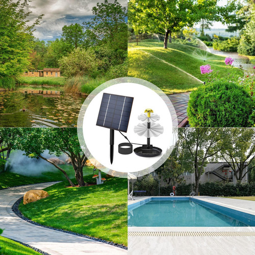 Fuente De Baño Solar Para Pájaros, Bomba De Agua Solar Sin B