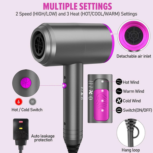 Secador De Pelo Karrong Ionic 1800 W Con Motor De Corriente