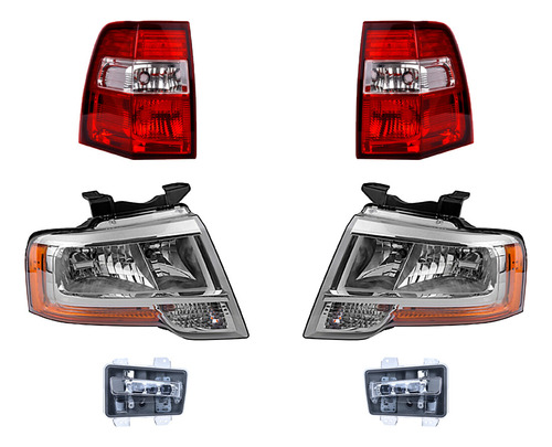 Paq Calaveras Y 4 Faros P/ Ford Expedition 2015/2017 Depo