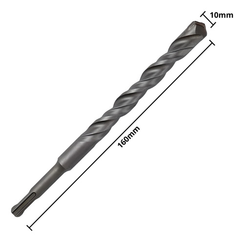Broca Vídea Fura Parede Concreto 10mm X 160mm Sds Plus 05 Un