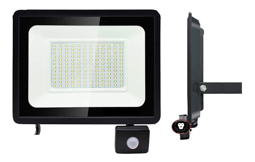 Foco Reflector Led 100w Slim Con Sensor 6000k Luz Fría Gmd