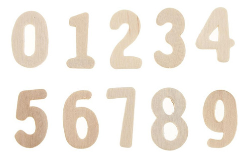 Paquete De 6 De 50 60x Número De Madera 0 9 Números