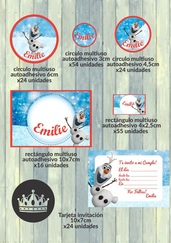 Kit Imprimible Para Candy Bar Olaf Frozen