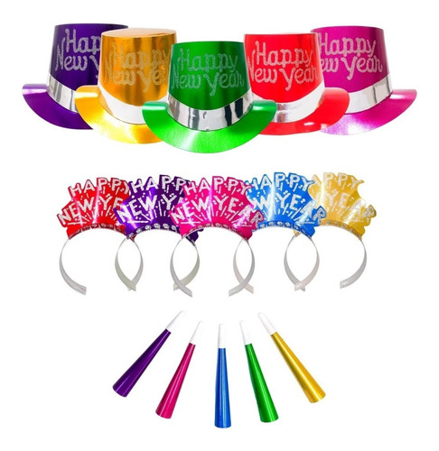 Kit De Fiesta Feliz Año Nuevo - Elegant (10 Personas)