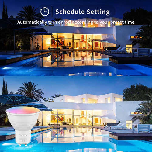 Gu10 Smart Bulb 4 Pack, Rgbcw Color Cambio De Bombillas Led