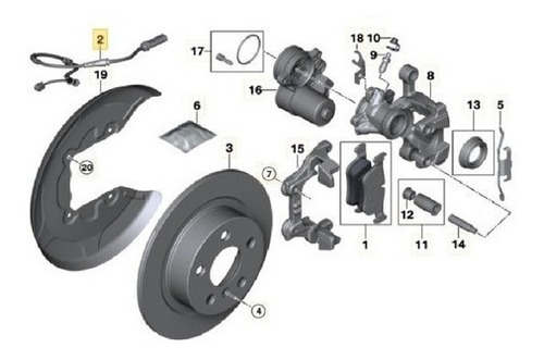 Sensor Pastilhas Traseiras Mini Cooper One 2015