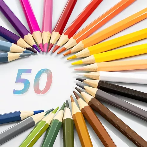 50 Lápices De Colores Set De Arte De Lápiz Color Profesional