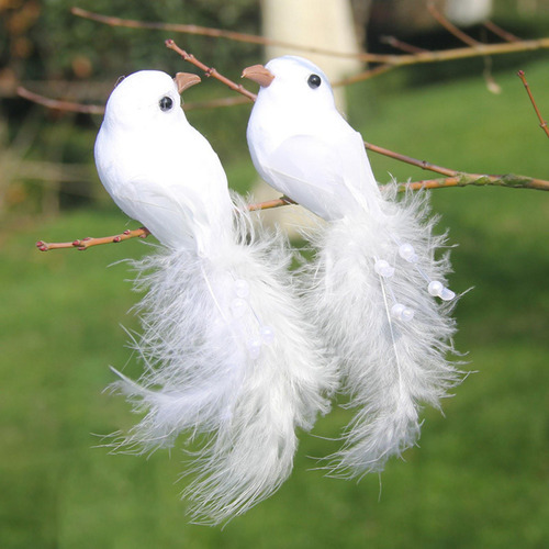 Pájaro De Simulación De Palomas De Espuma De 2 Piezas Con