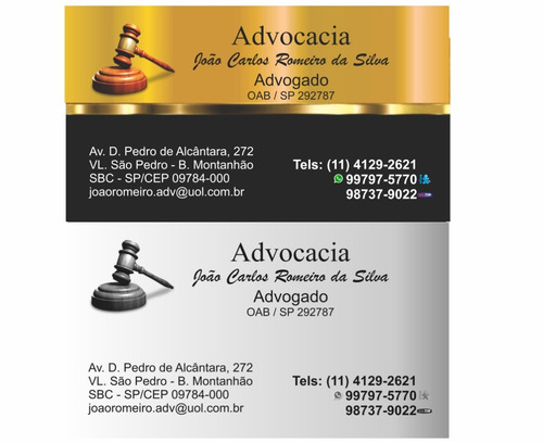 1000 Cartões De Visita 4x1 - Colorido Frente Uv Verso Preto