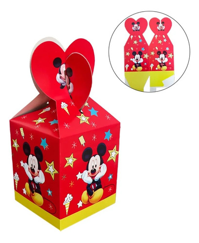 Pack 6 Cajas Para Dulces Mickey Mouse Cumpleaños Fiesta