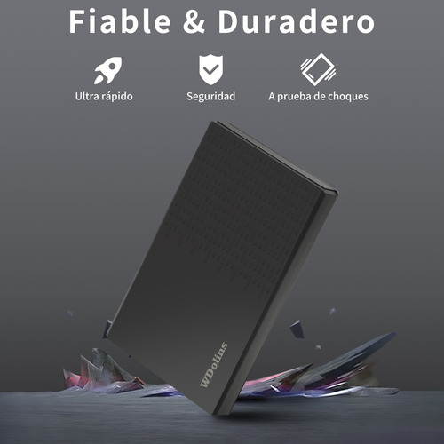 Disco Duro Externo Portátil Wdolins De 500 Gb Y 2.5 Con Usb 3.0 Para Pc, Mac, Laptop, Escritorio, Ps3, Ps4, Playstation Y Xbox, Office Y Juego (negro)