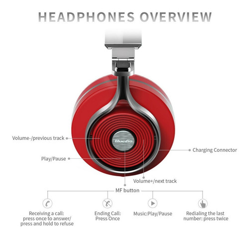 Audífonos Inalambricos Bluedio T3 Bluetooth 4.1 Sonido Aaa
