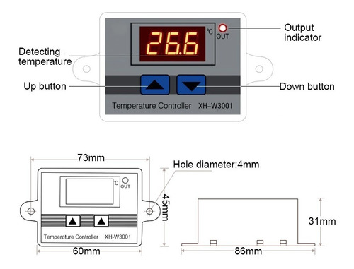 Imagen 4 de 10 de Termostato Incubadora Xh-w3001 Controlador De Temperatura