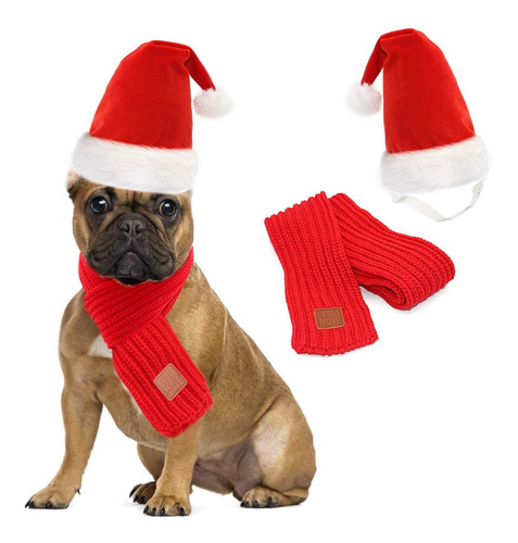 Gorro Y Bufanda De Papá Noel Para Perros  Disfraces De...