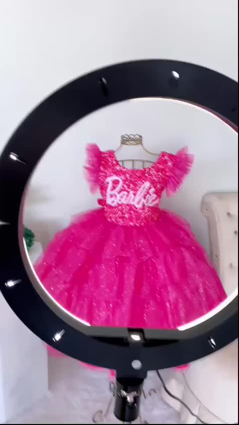 Vestido Infantil Barbie Luxuoso Festa Temática, Aniversário