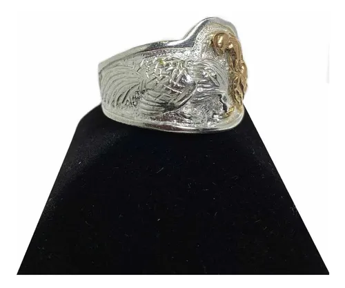 Anillo Gallos De Pelea En Plata Fina .925 Con Ba o De Oro Cuotas