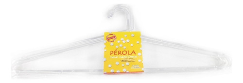 Cabide Perola Cristal Fino Plástico Com 3 Peças