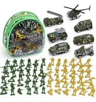 Comprar Juego De Soldados De Plástico Verde Con Helicóptero Para Niñ