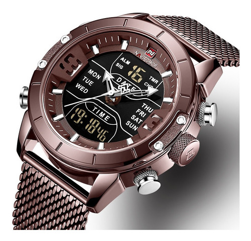 Reloj Hombre Doble Hora Naviforce Deportivo Con Cronógrafo