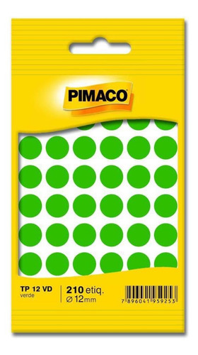 Etiqueta Pimaco Tp12 5 Folhas Redonda Verde