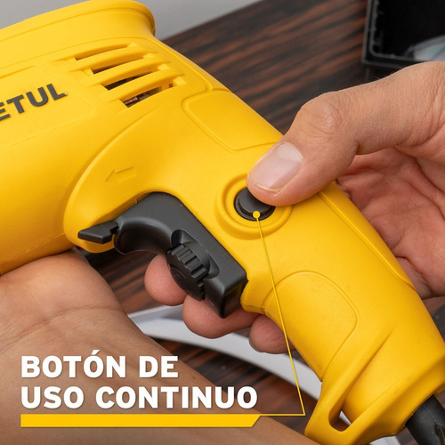Taladro Rotomartillo 1/2 Pretul Roto-1/2p6 550w V. Variable Color Amarillo