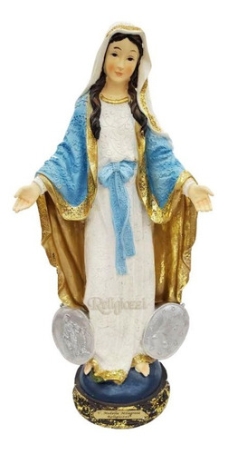 Virgen Milagrosa Dorada 20cm Poliresina 530-77014 Religiozzi