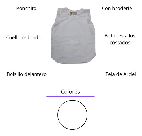 Poncho Colegial Delantal Nena Con Broderie Sarmiento 966 T.8