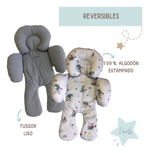 Reductor Huevito Bebe Cochecito Universal Reversible Algodon A Volar