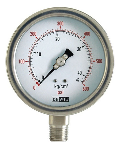 Manómetro 4 Acero Inoxidable T-316 600 Psi Glicerina