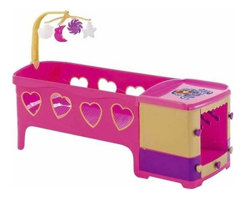 Berço Infantil Brinquedo Boneca Reborn Meg 8101 Magic Toys Cor Rosa