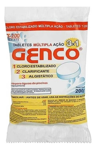 Kit 5x Tablete De Pastilha Multipla Ação 3x1 Genco T200