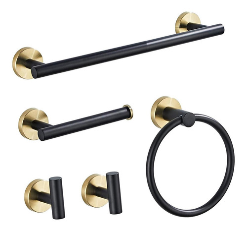 Imagen 2 de 12 de Juego De Accesorios De Baño De Acero Inoxidable Para Baño, 5