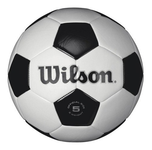 Balón De Fútbol Tradicional Wilson Número 5 Negro Blanco