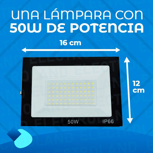 Imagen 5 de 10 de Reflector Led 50w Blanco Bajo Consumo Alta Potencia Exterior