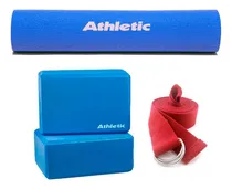 Comprar Colchoneta Yoga 6mm+ Ladrillos Yoga+ Correa Yoga Athletic Color Azul