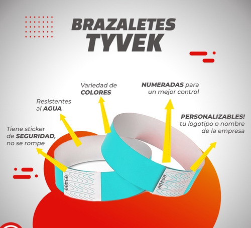 Imagen 2 de 9 de Brazaletes Tivek A Pruba De Agua
