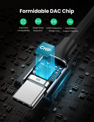 Imagen 6 de 6 de Adaptador Ugreen Usb-c A 3,5mm Con Chip Dac Note 10 iPad Pro