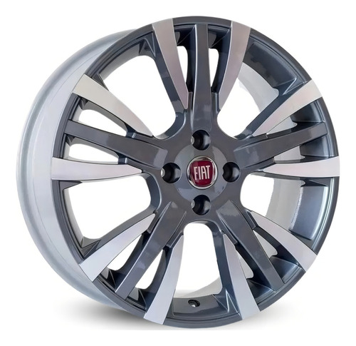 Jogo Roda Aro 15 Fiat Palio Sporting Punto Strada Siena 4x98 Cor Grafite Diamante