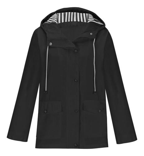 Chubasquero Con Capucha A Prueba De Viento Para Mujer, Chaqueta Impermeable Lisa Para Exteriores