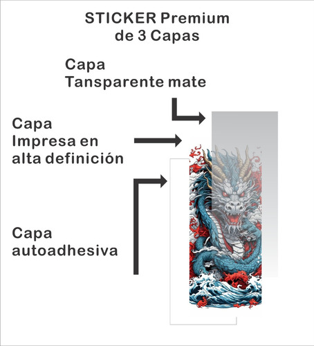 Sticker Forrar Postes Pilar Ventanilla Auto Dragon 001