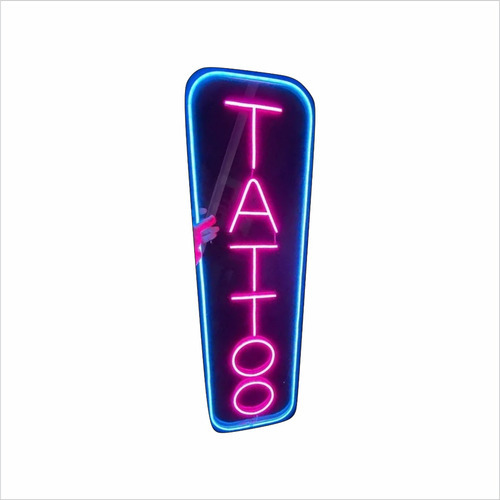 Painel Neon Led Tattoo Iluminação Luminária Rosa E Azul 1 Cor Rosa/Azul 110V/220V