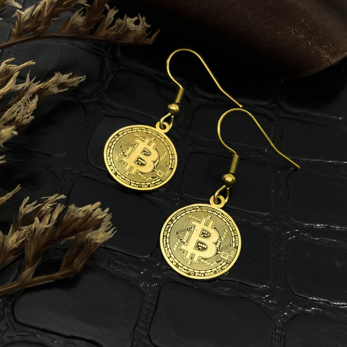 Aros Moneda Bitcoin Oro 18k Oro 18k