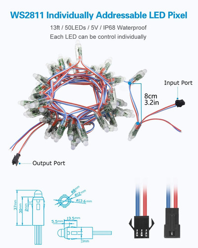 Imagen 2 de 6 de Ws2811 Luz De Píxel Led Rgb Digital Difusa De 12 Mm Mã...