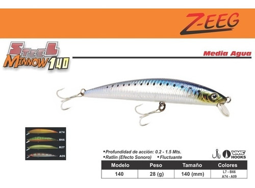 Señuelo Steel Minnow 140 Z-eeg - Sumax Marine Sports