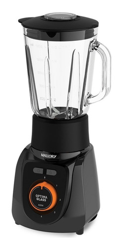 Liquidificador portátil Mallory Optima Glass 1.8 L preto com jarra de vidro 220V