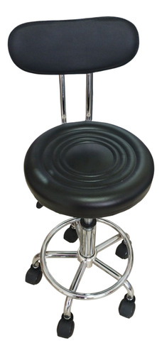 Silla De Oficina Con Espaldar Con Ruedas Negro Cuero